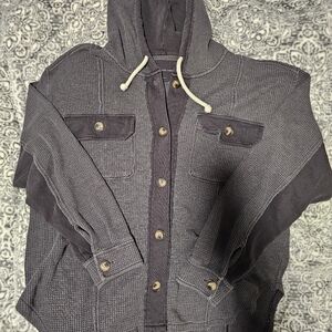 american eagle waffle knit shacket